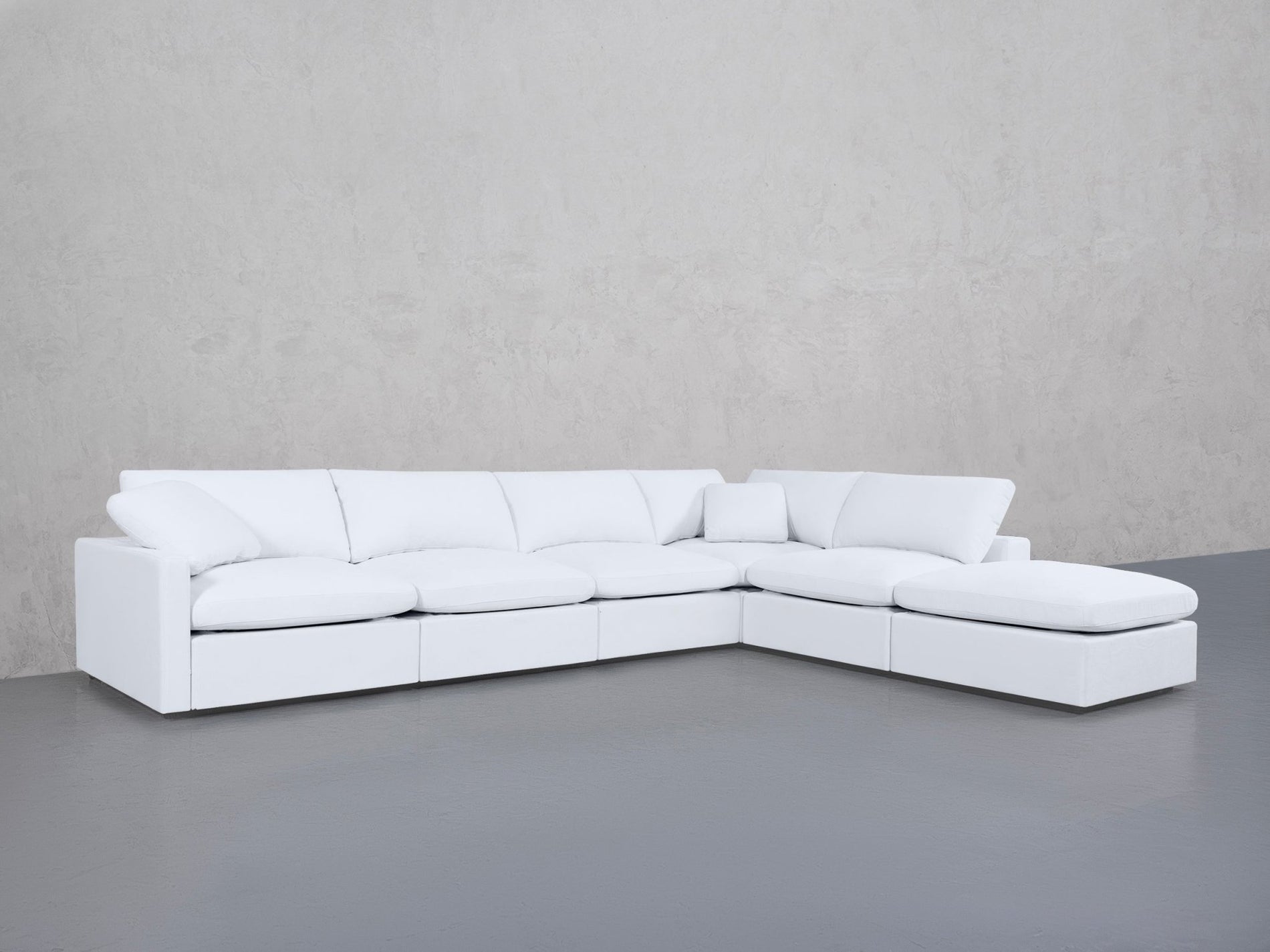 6-Seat Modular Corner Right Lounger Sectional (Thin Arms)