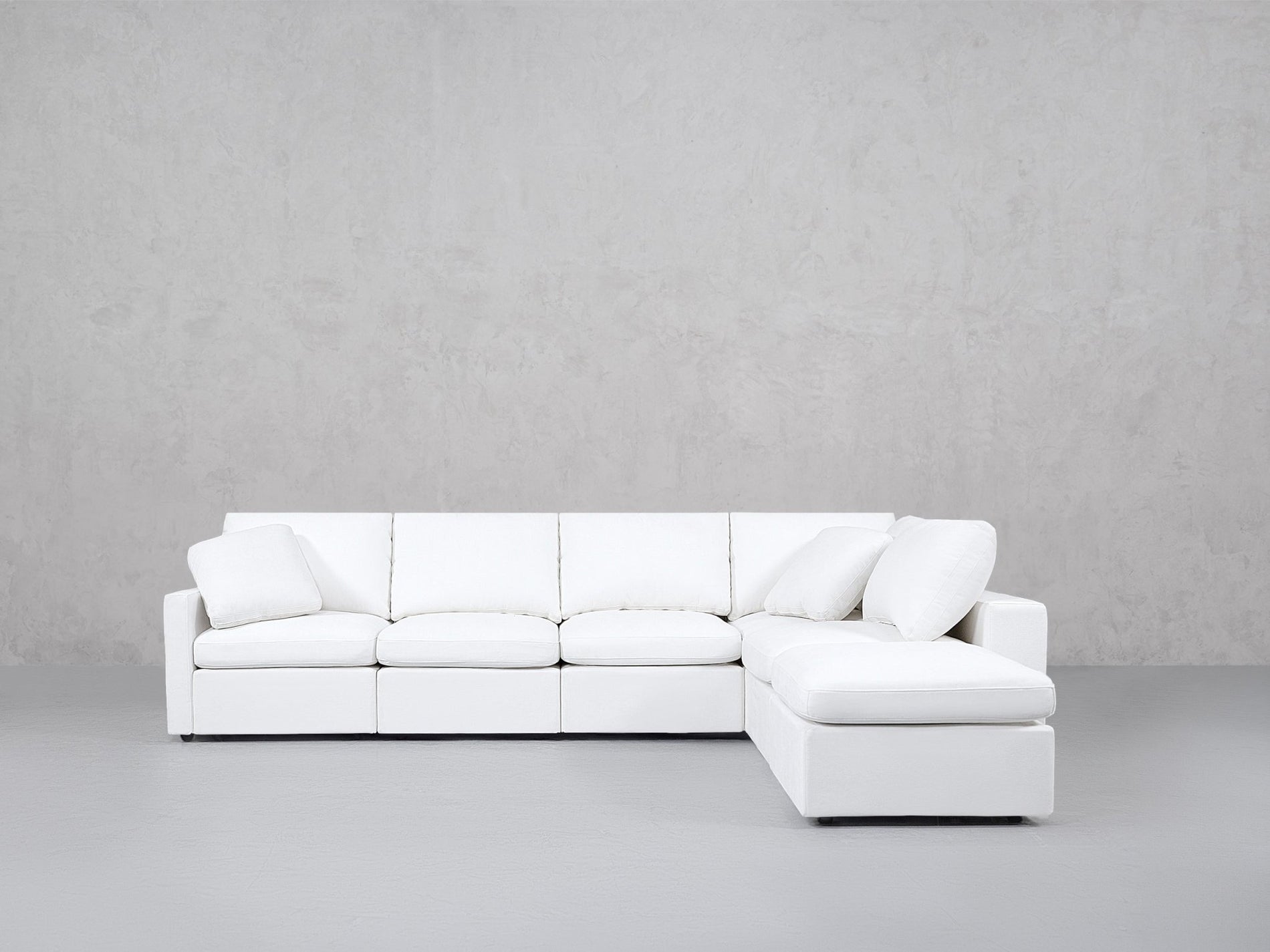 6-Seat Modular Corner Right Lounger Sectional (Thin Arms)
