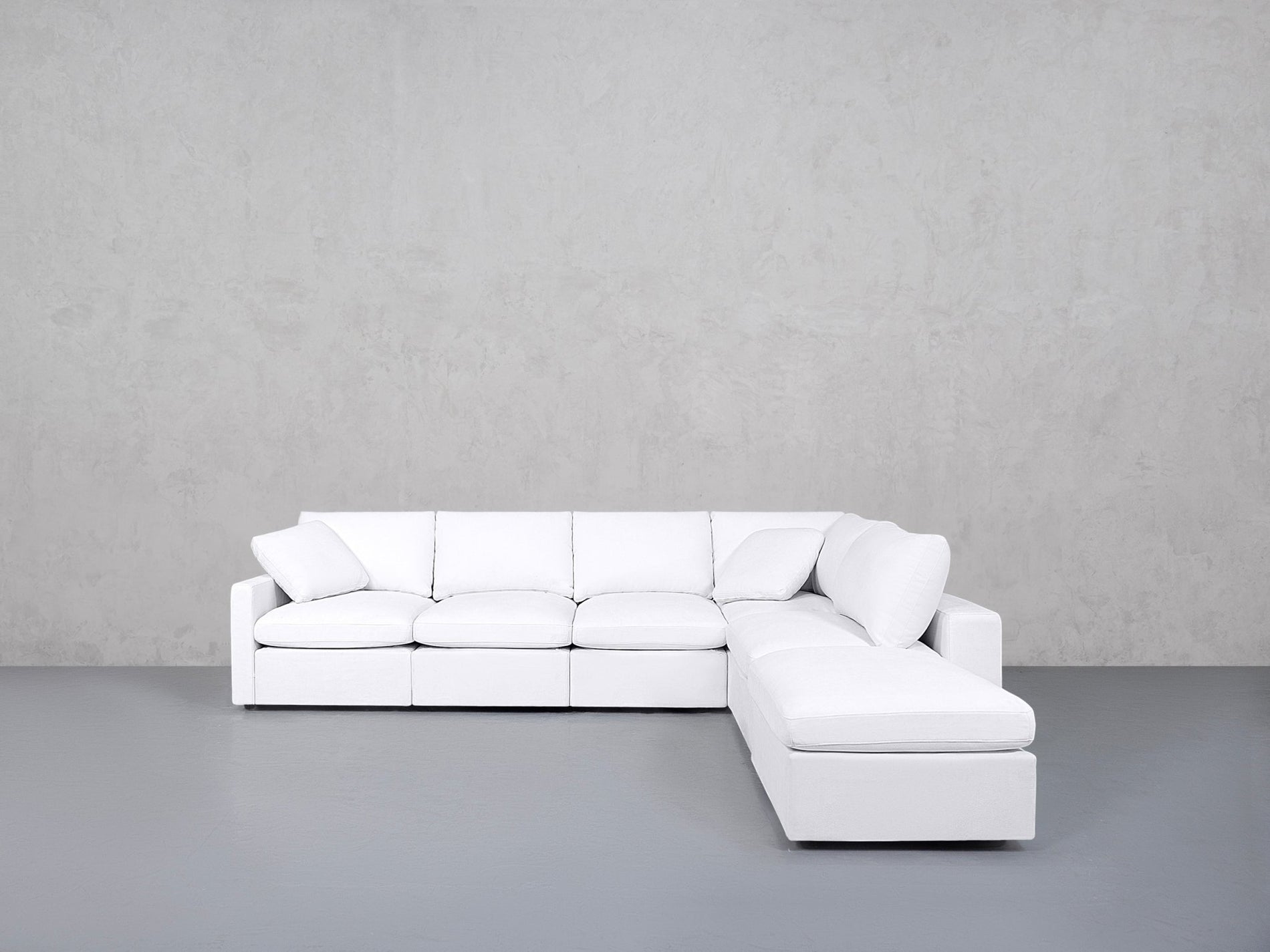 6-Seat Modular Corner Right Lounger Sectional (Thin Arms)