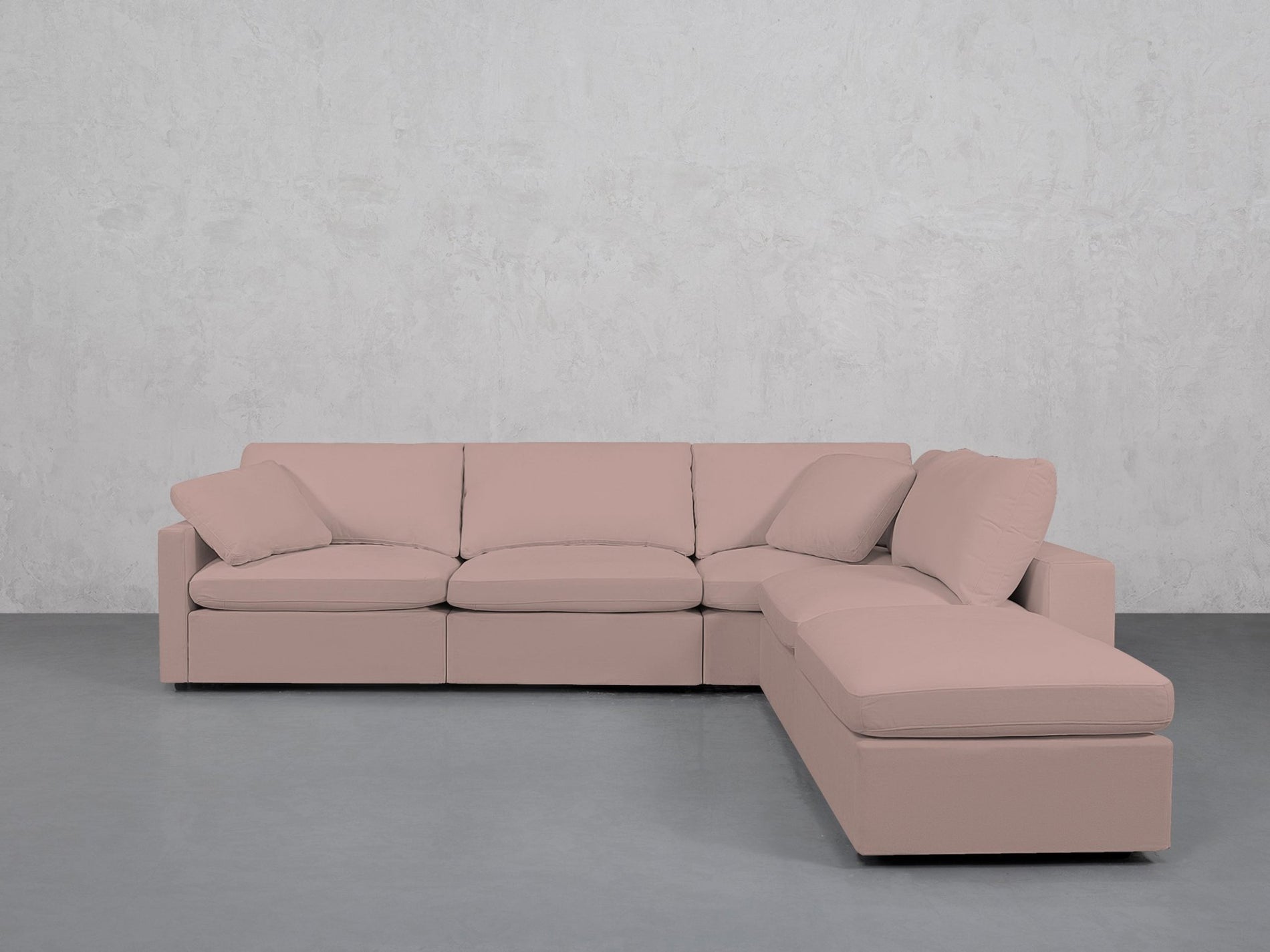5-Seat Modular Corner Right Lounger Sectional (Thin Arms)