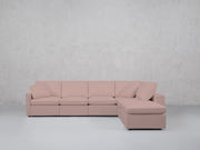 6-Seat Modular Corner Right Lounger Sectional (Thin Arms)
