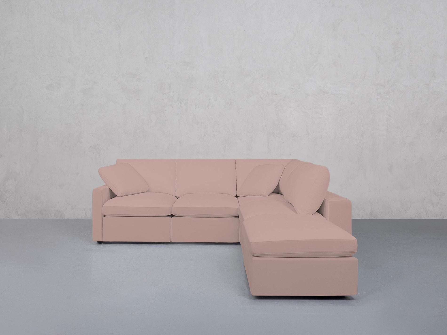 5-Seat Modular Corner Right Lounger Sectional (Thin Arms)