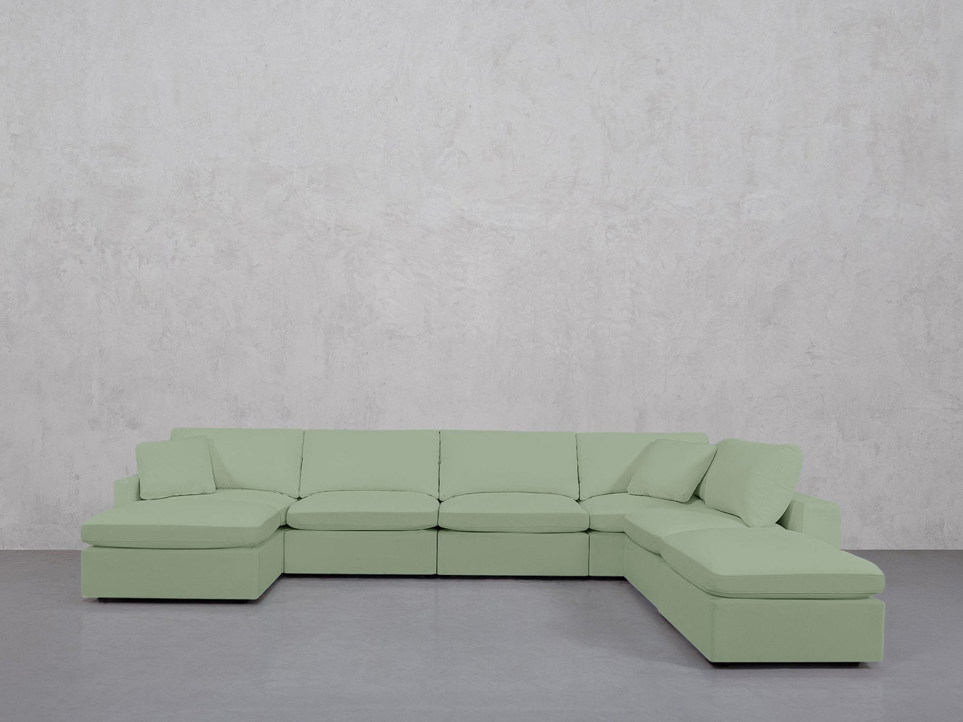 7-Seat Modular Chaise Corner Right Lounger Sectional (Thin Arm)