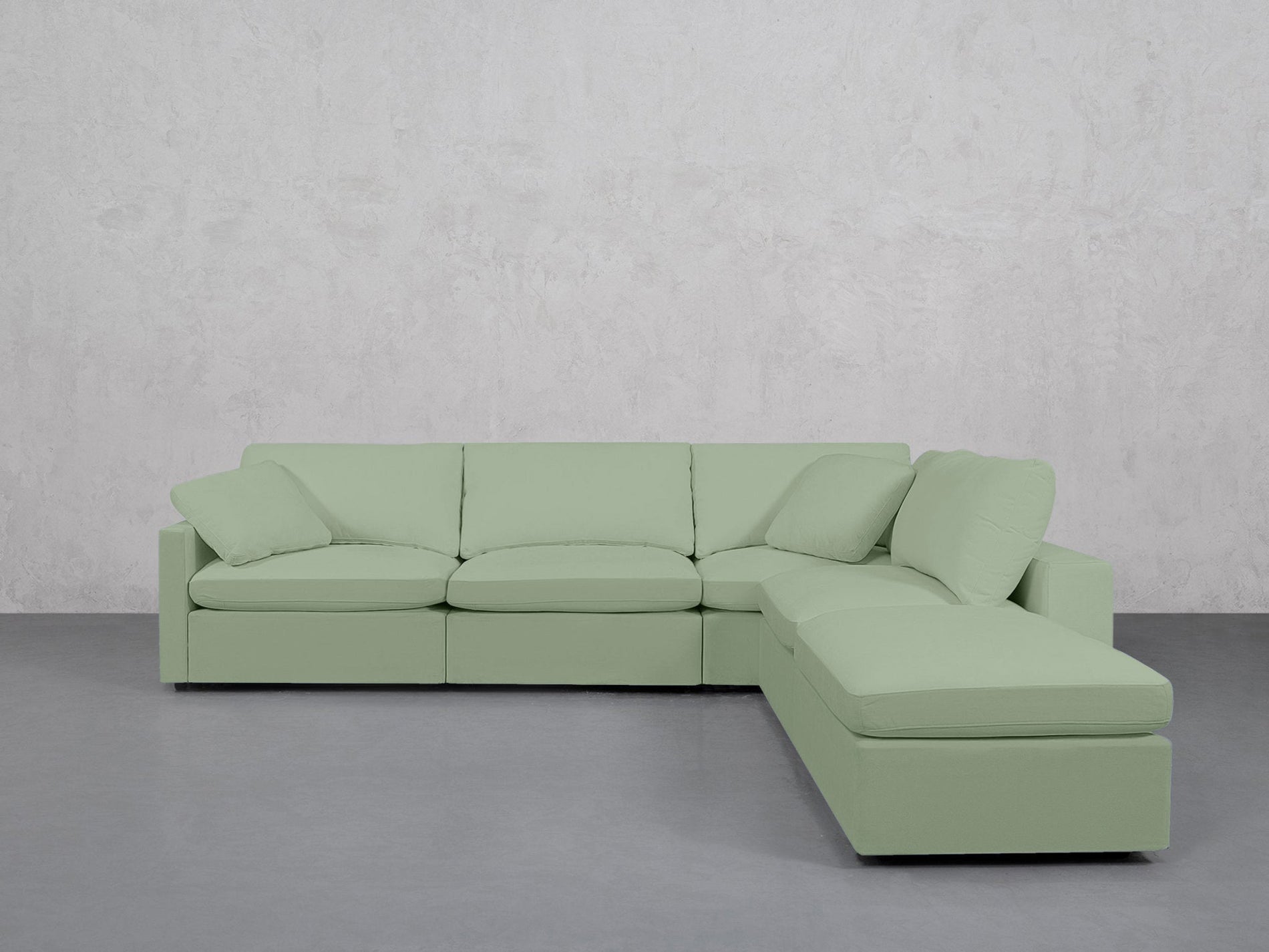 5-Seat Modular Corner Right Lounger Sectional (Thin Arms)
