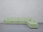 6-Seat Modular Corner Right Lounger Sectional (Thin Arms)