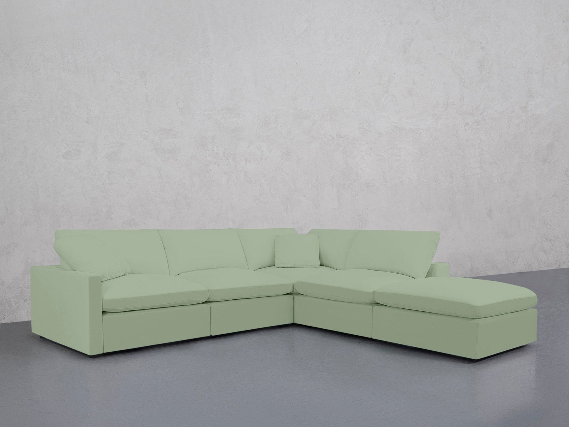 5-Seat Modular Corner Right Lounger Sectional (Thin Arms)