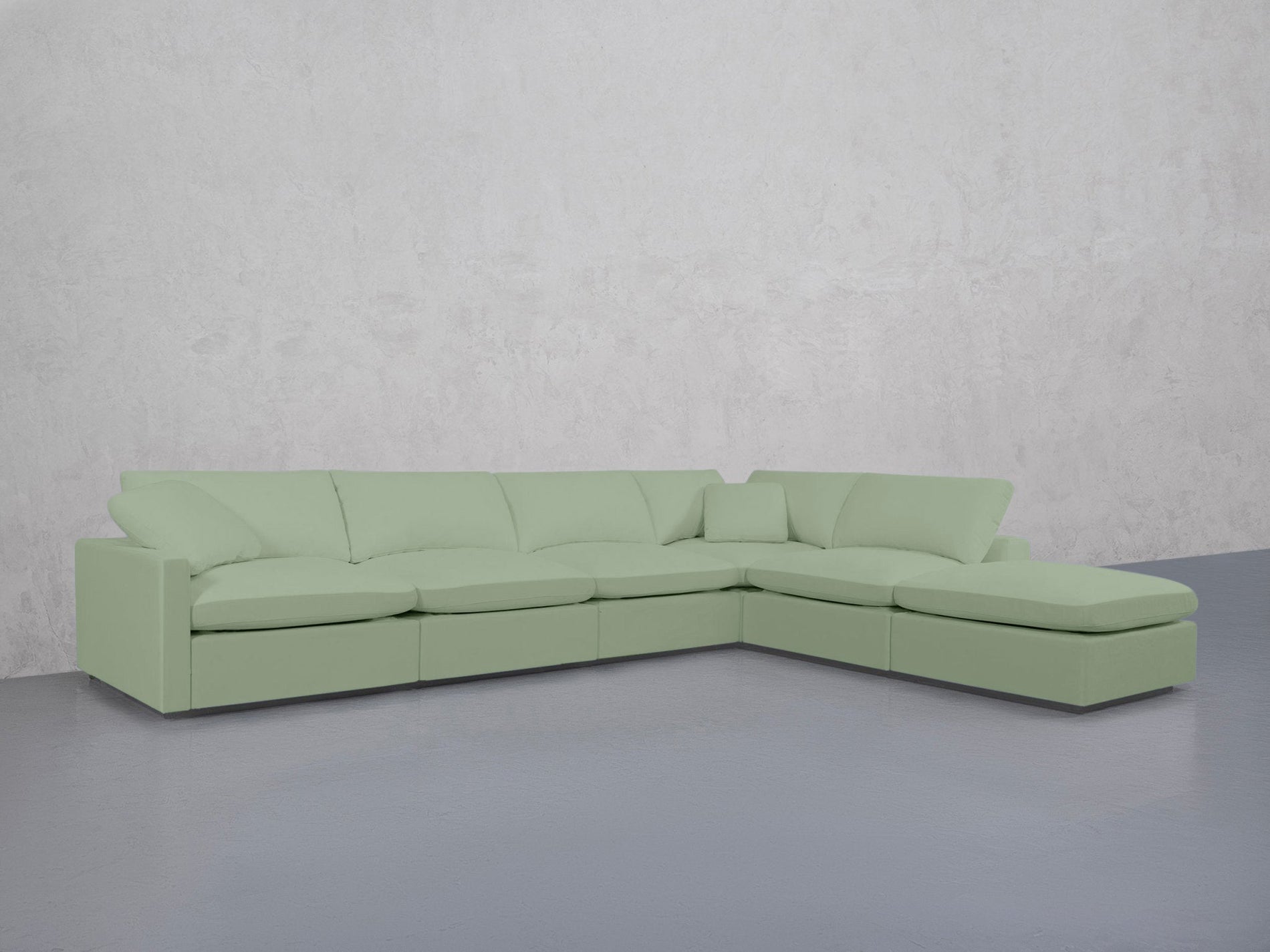 6-Seat Modular Corner Right Lounger Sectional (Thin Arms)