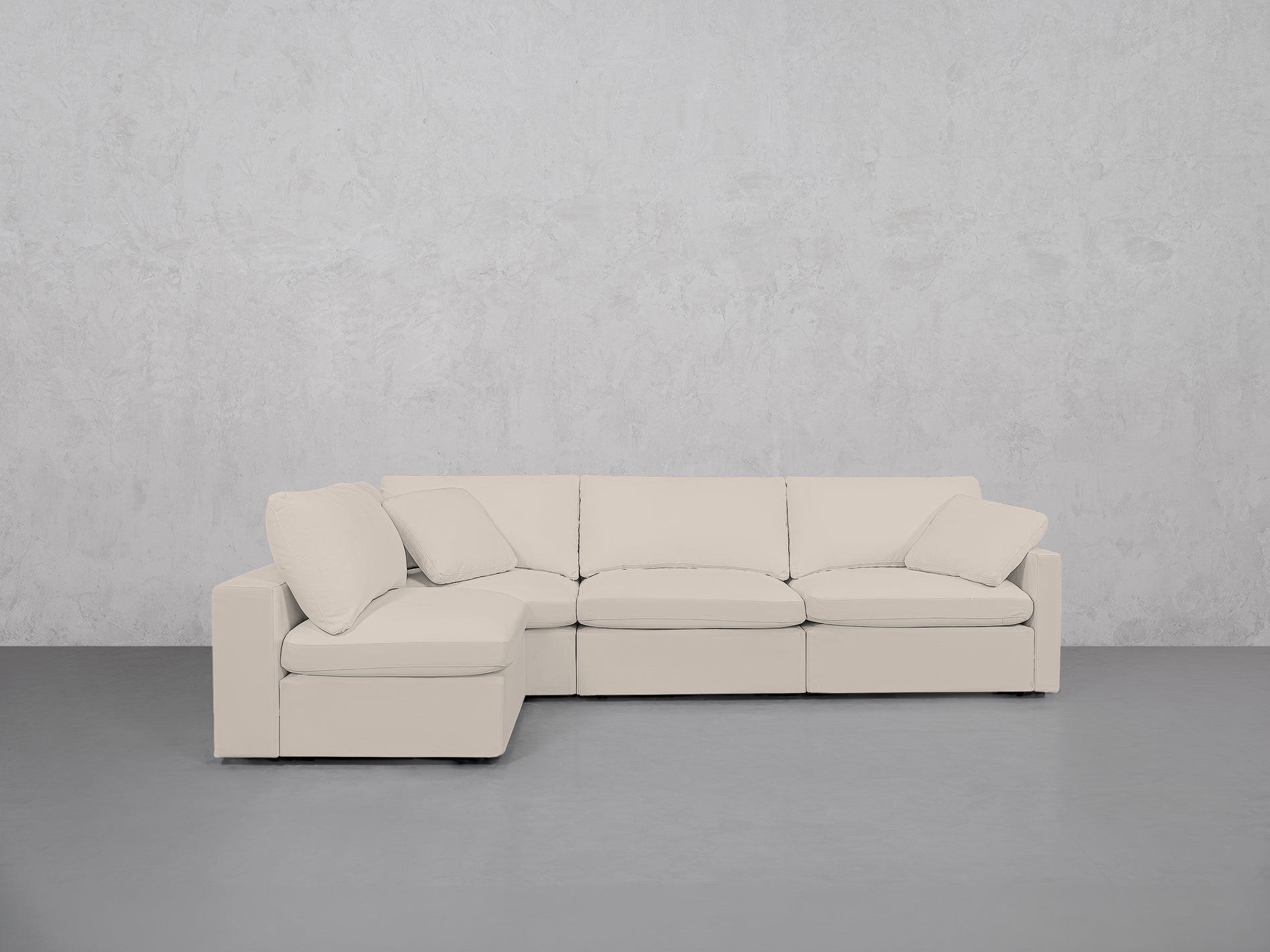 4-Seat Modular Open Corner Sectional (Thin Arms)