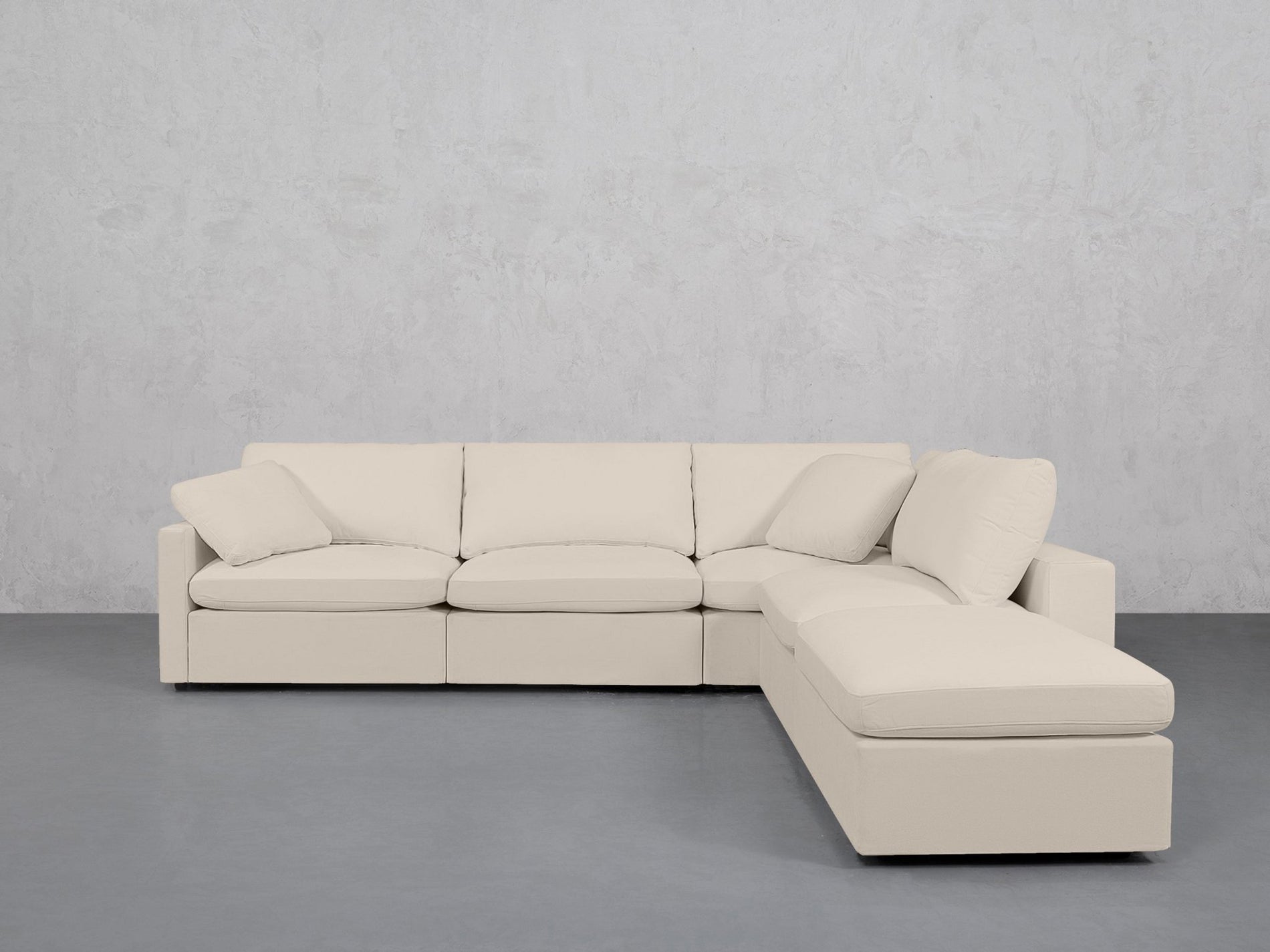 5-Seat Modular Corner Right Lounger Sectional (Thin Arms)