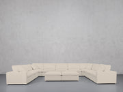 9-Seat Modular U-Sectional with Double Ottoman (Thin Arms)