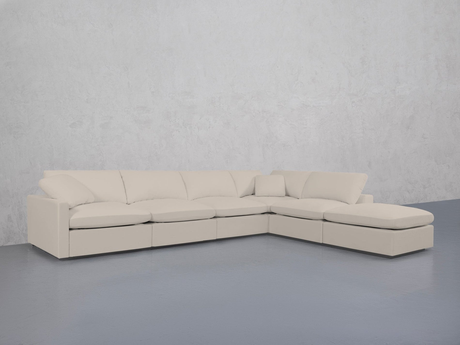 6-Seat Modular Corner Right Lounger Sectional (Thin Arms)