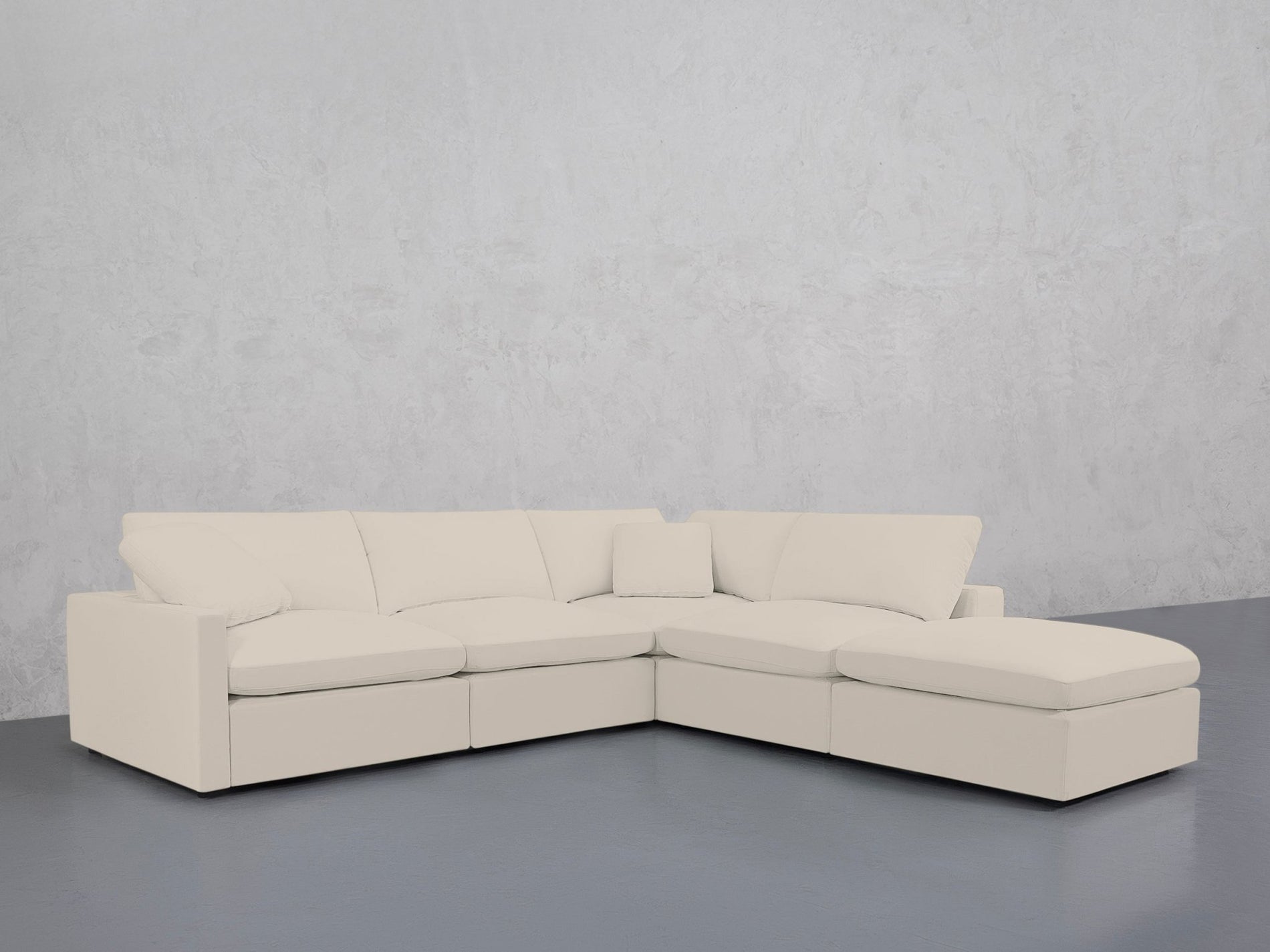 5-Seat Modular Corner Right Lounger Sectional (Thin Arms)