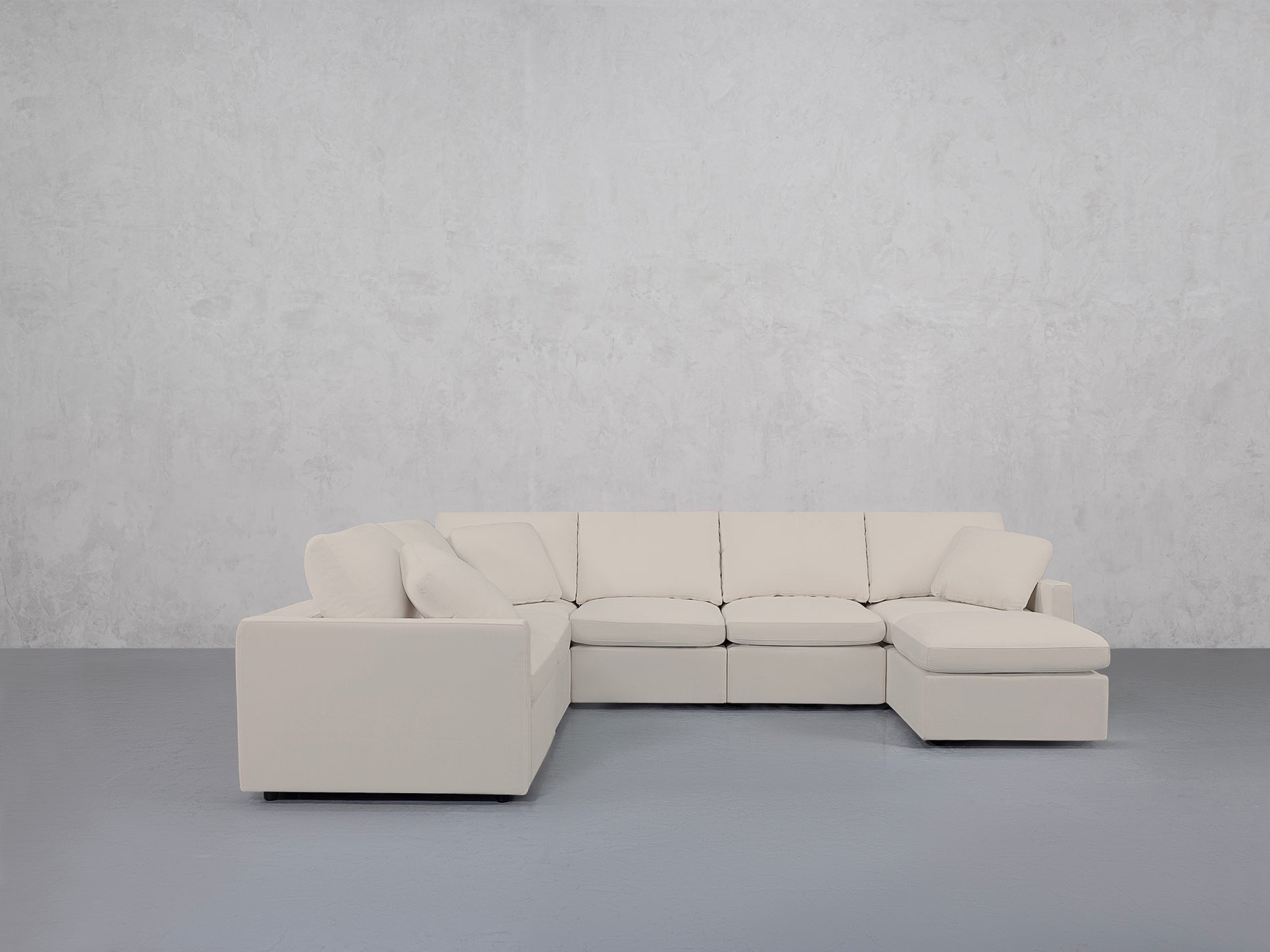 7-Seat Modular Chaise Corner Sectional (Thin Arms)