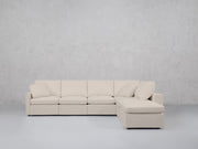 6-Seat Modular Corner Right Lounger Sectional (Thin Arms)