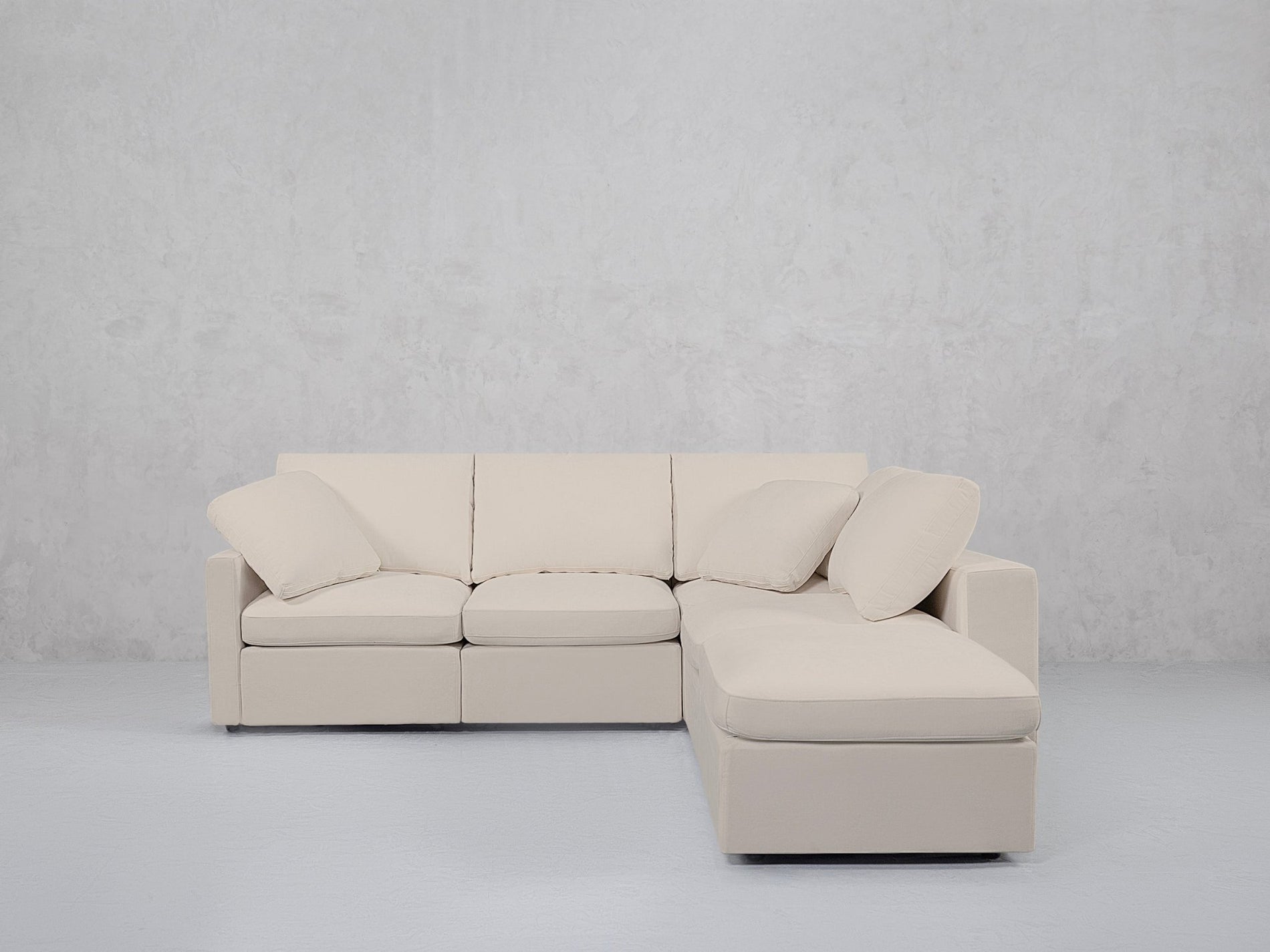 5-Seat Modular Corner Right Lounger Sectional (Thin Arms)
