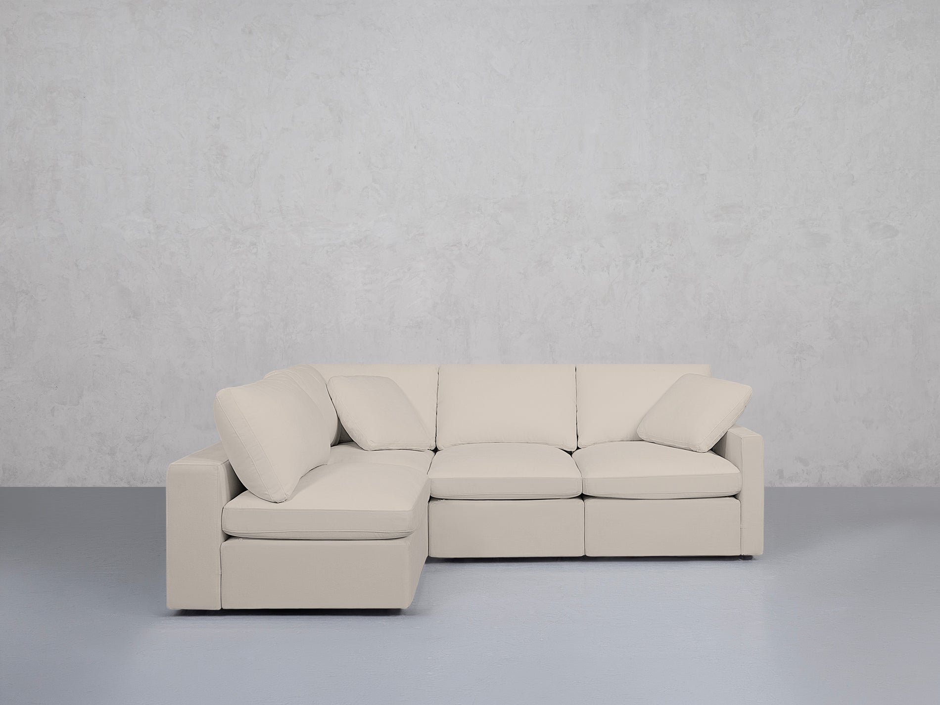 4-Seat Modular Open Corner Sectional (Thin Arms)