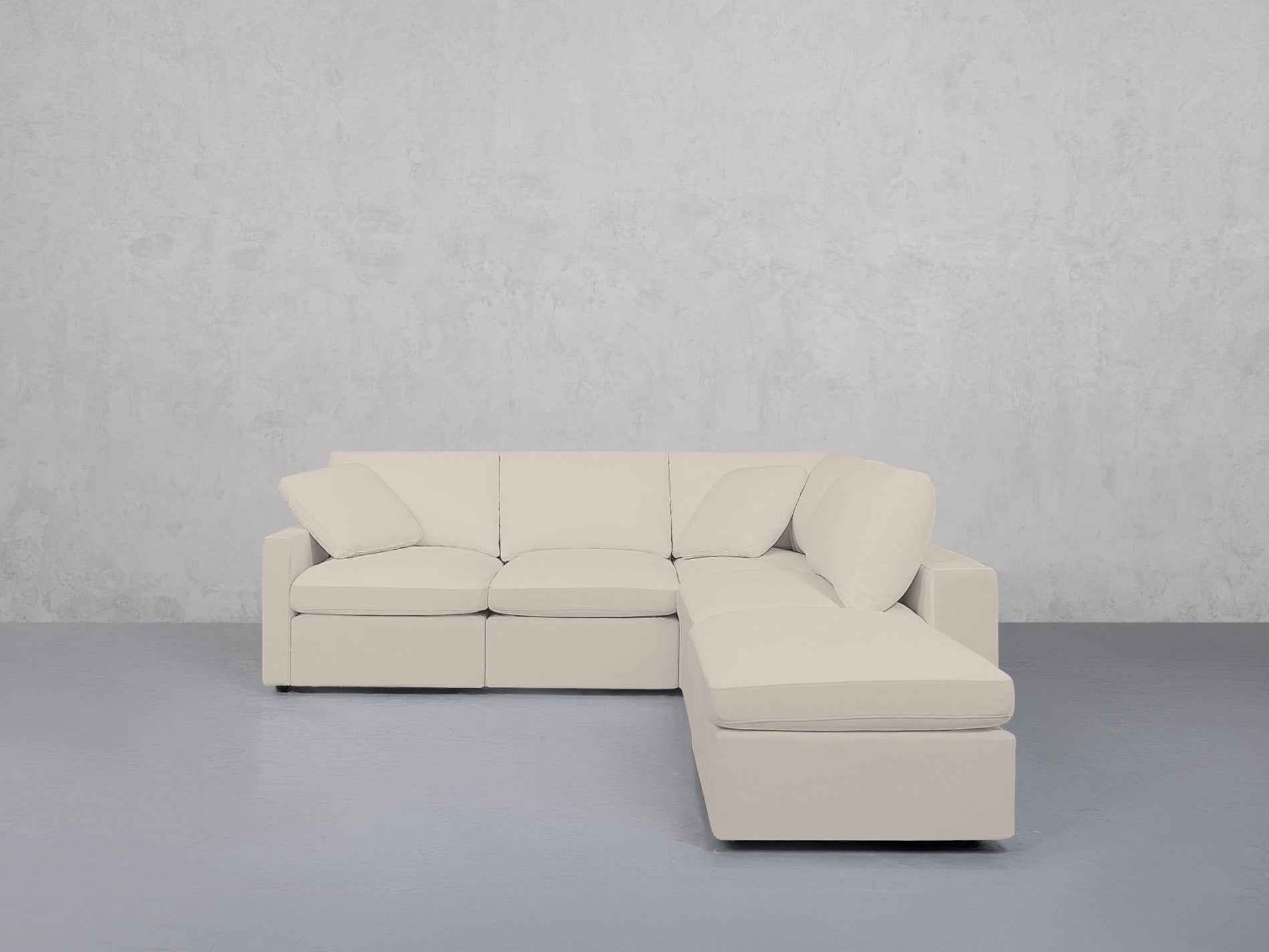 5-Seat Modular Corner Right Lounger Sectional (Thin Arms)