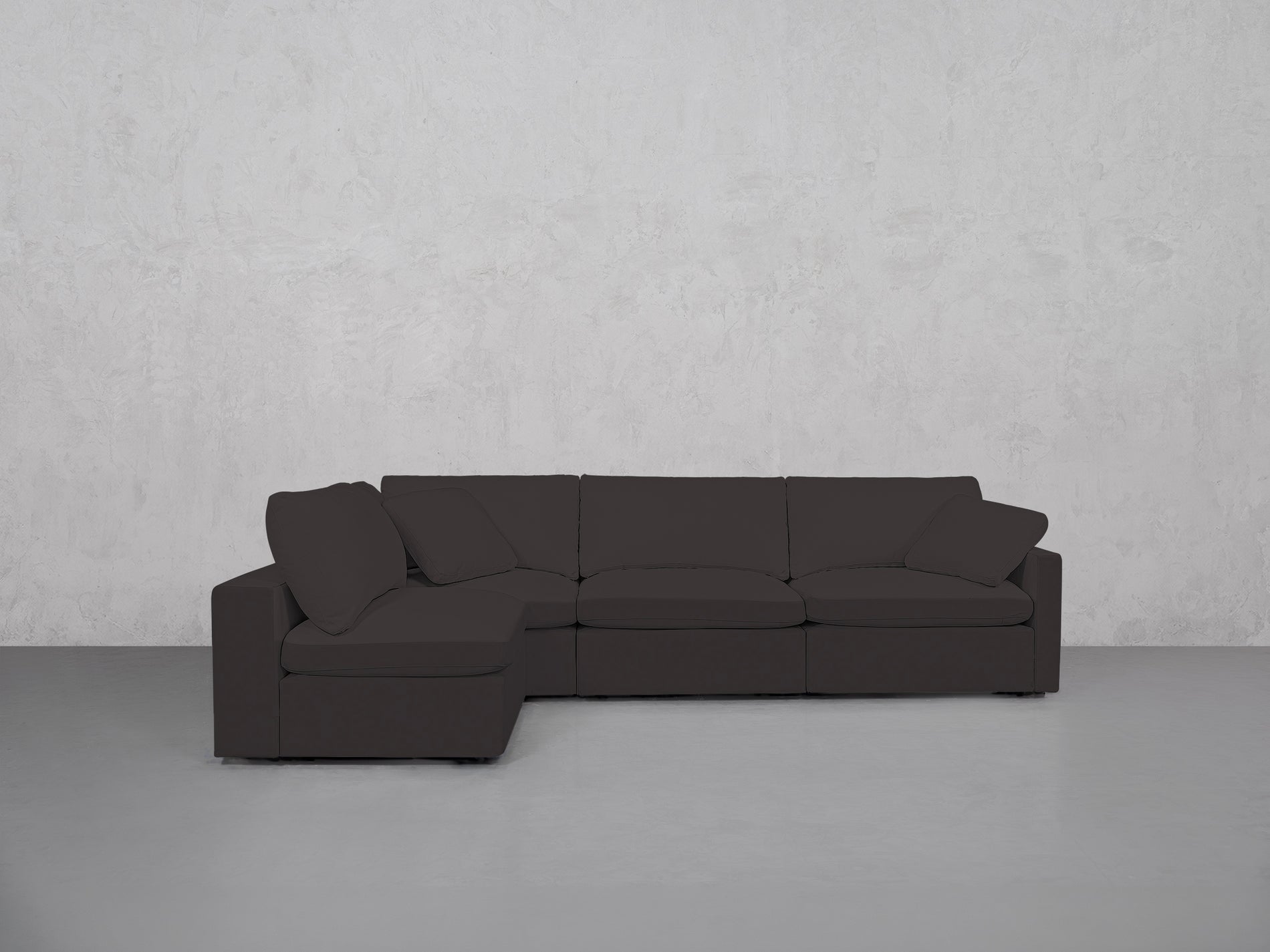 4-Seat Modular Open Corner Sectional (Thin Arms)