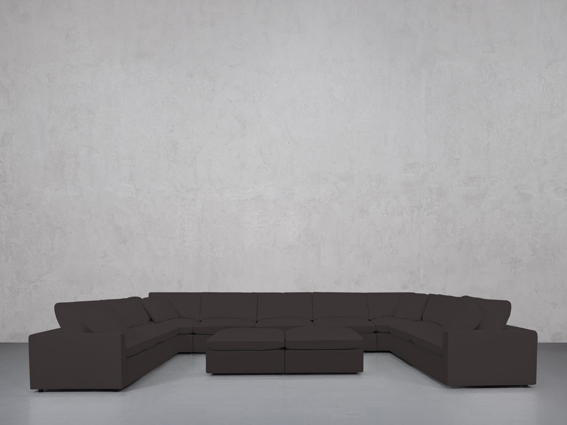 9-Seat Modular U-Sectional with Double Ottoman (Thin Arms)