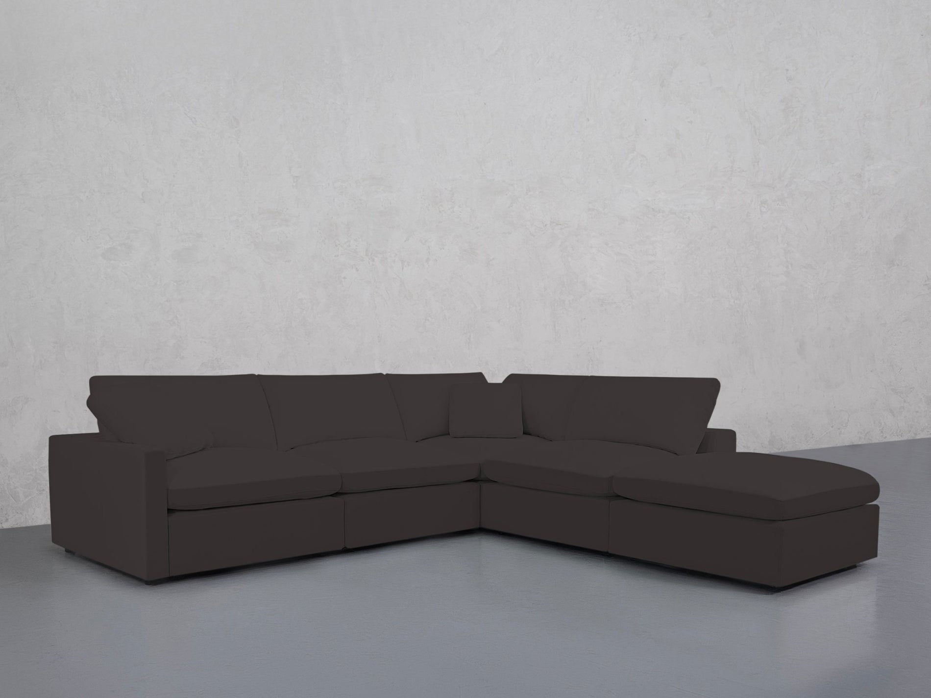 5-Seat Modular Corner Right Lounger Sectional (Thin Arms)