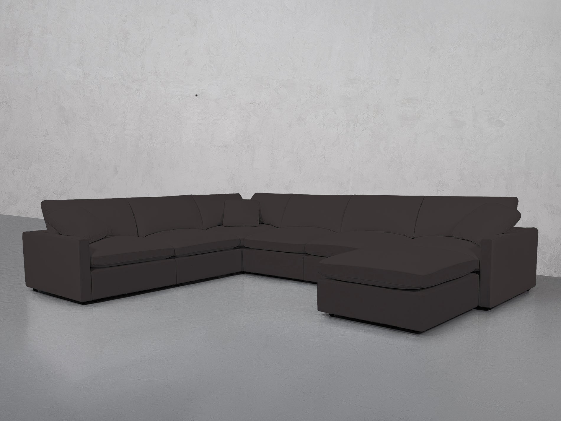 7-Seat Modular Chaise Corner Sectional (Thin Arms)