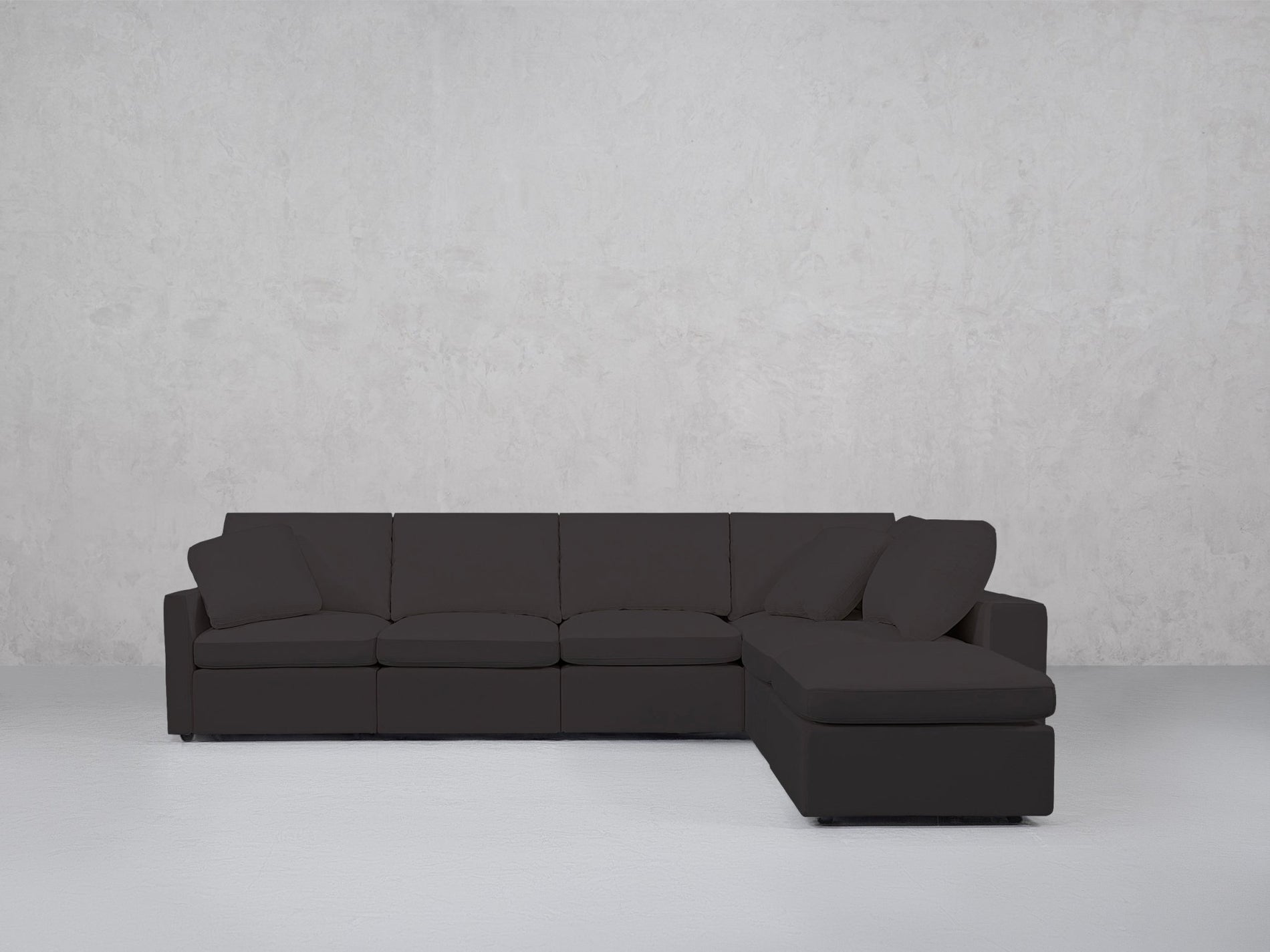6-Seat Modular Corner Right Lounger Sectional (Thin Arms)
