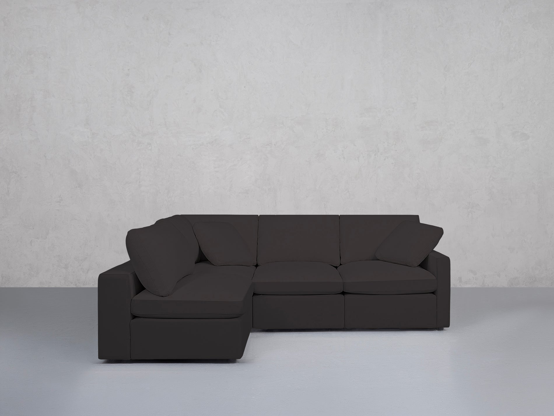 4-Seat Modular Open Corner Sectional (Thin Arms)