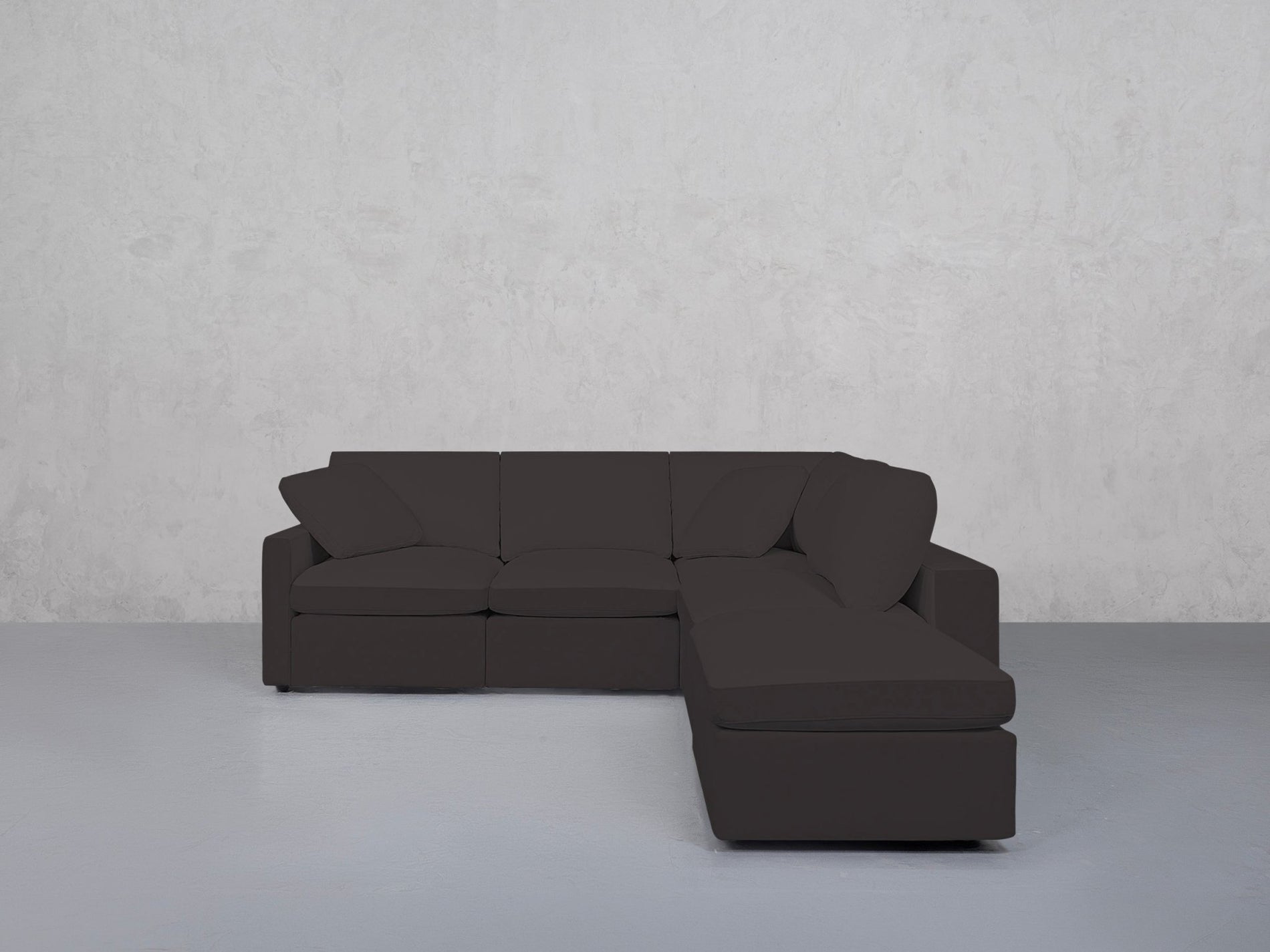 5-Seat Modular Corner Right Lounger Sectional (Thin Arms)