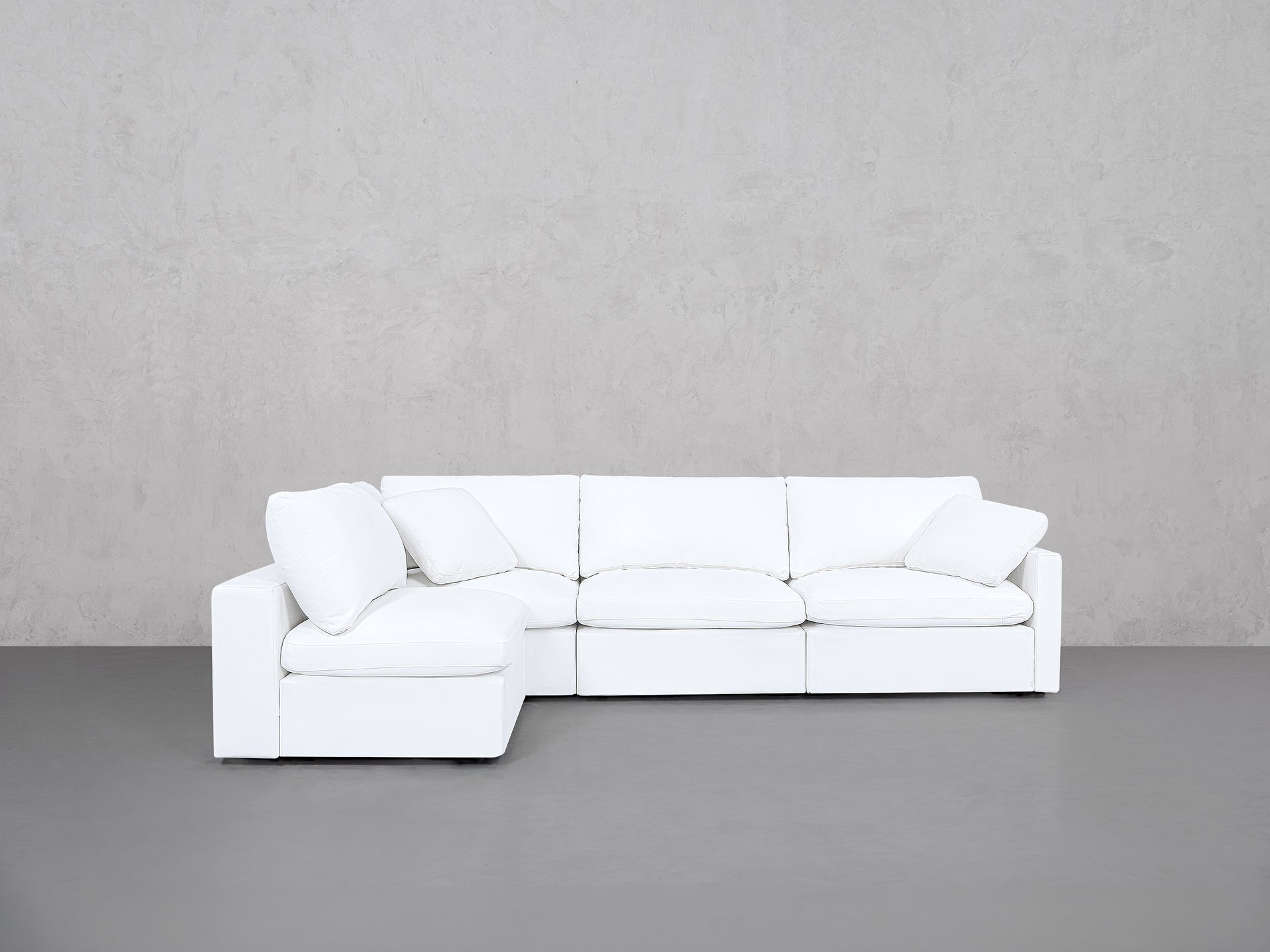 4-Seat Modular Open Corner Sectional (Thin Arms)