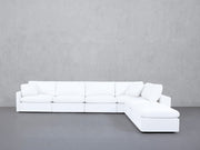 6-Seat Modular Corner Right Lounger Sectional (Thin Arms)