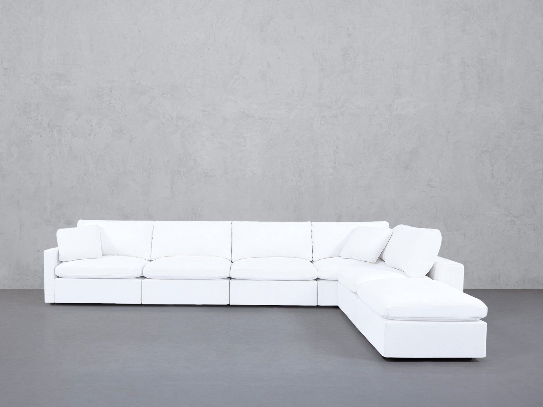 6-Seat Modular Corner Right Lounger Sectional (Thin Arms)