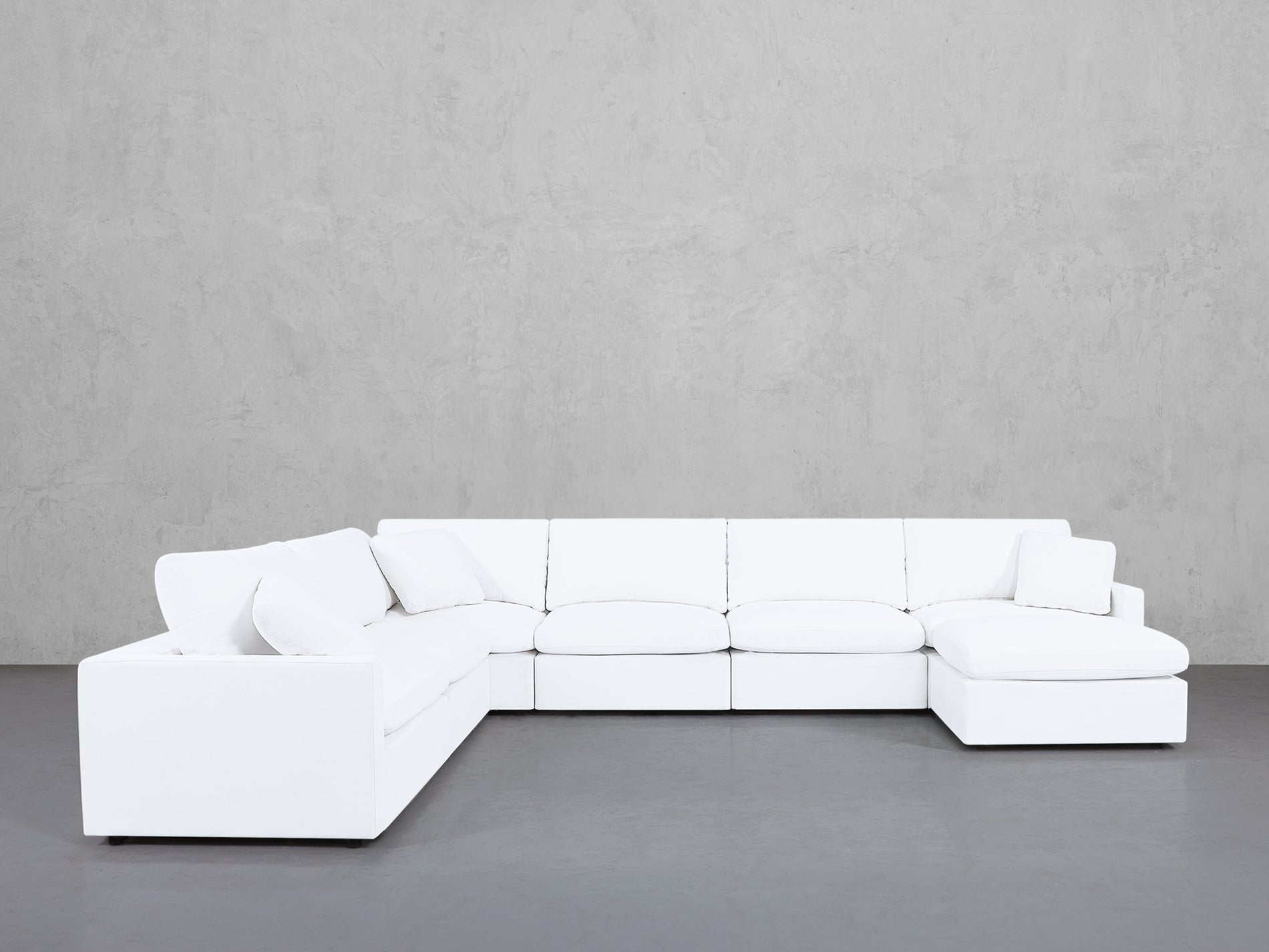 7-Seat Modular Chaise Corner Sectional (Thin Arms)