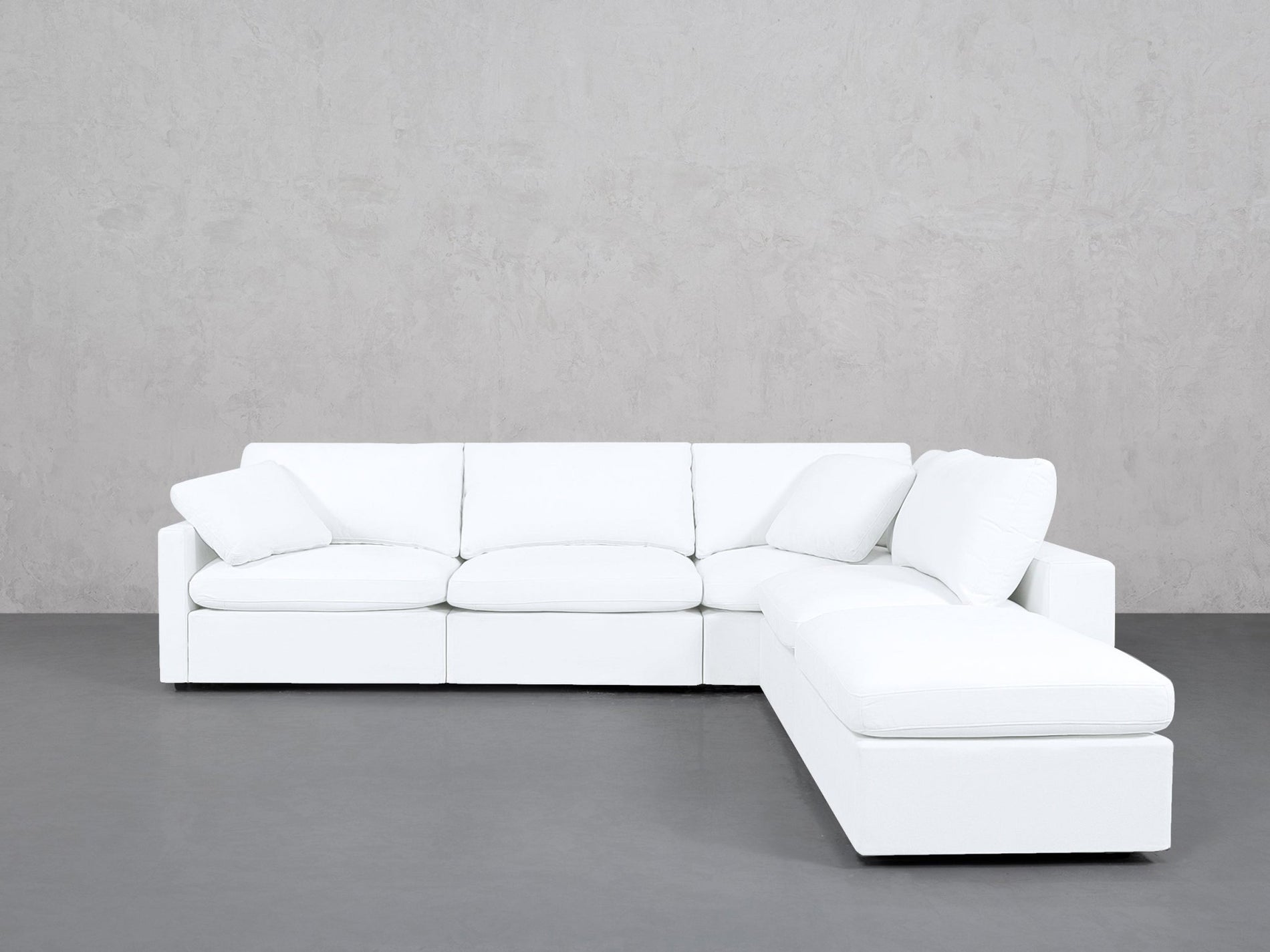 5-Seat Modular Corner Right Lounger Sectional (Thin Arms)