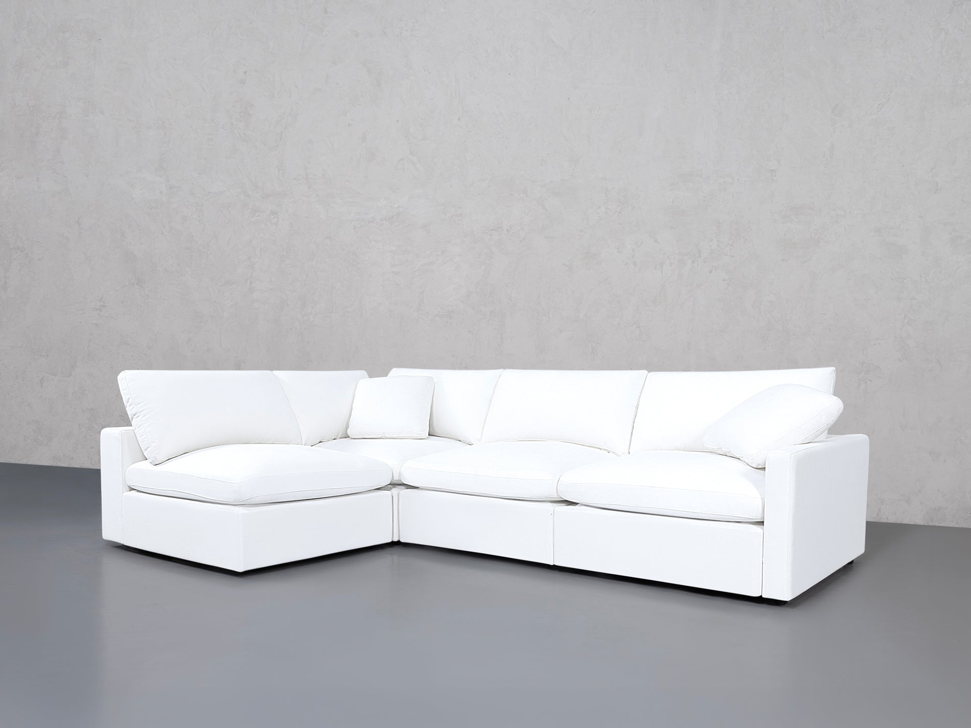 4-Seat Modular Open Corner Sectional (Thin Arms)