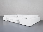 9-Seat Modular U-Sectional with Double Ottoman (Thin Arms)