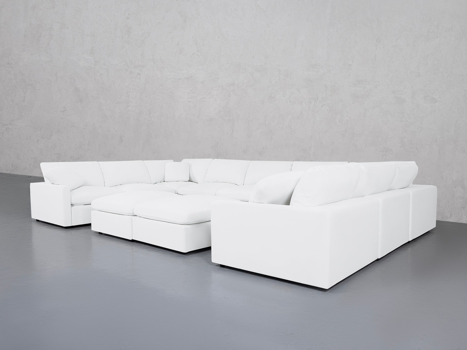 9-Seat Modular U-Sectional with Double Ottoman (Thin Arms)