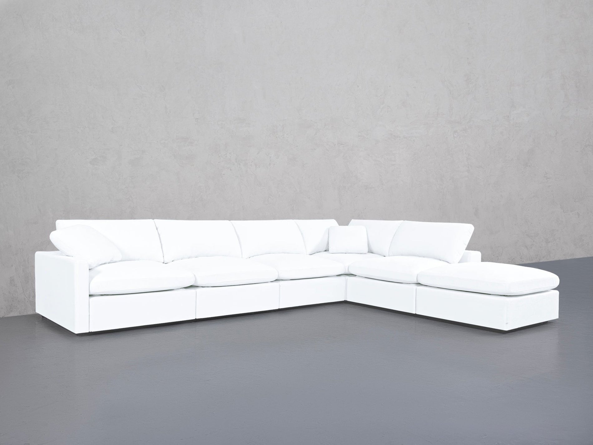 6-Seat Modular Corner Right Lounger Sectional (Thin Arms)