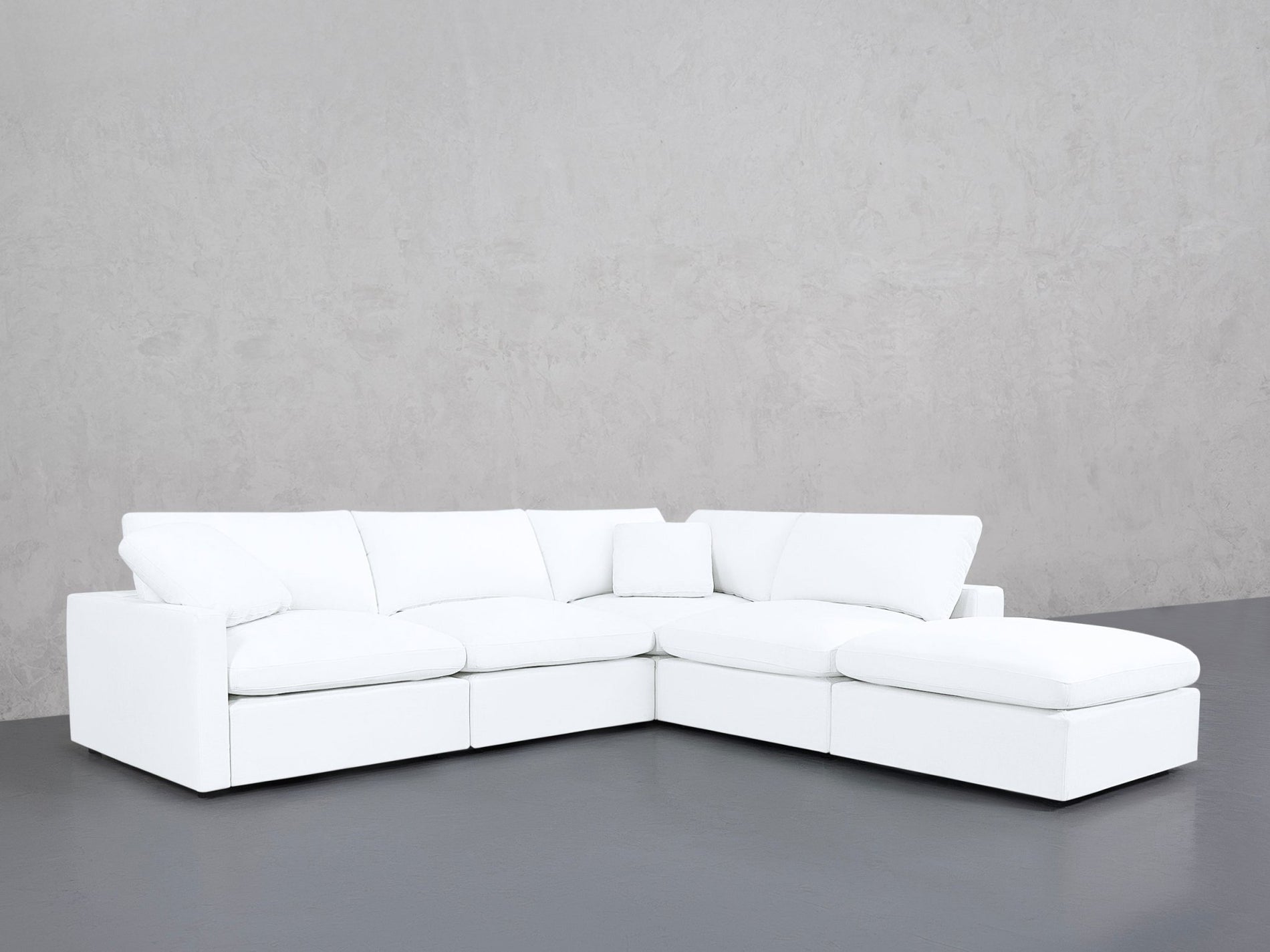 5-Seat Modular Corner Right Lounger Sectional (Thin Arms)