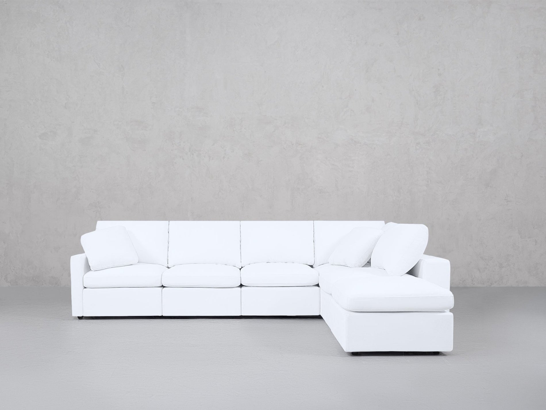 6-Seat Modular Corner Right Lounger Sectional (Thin Arms)