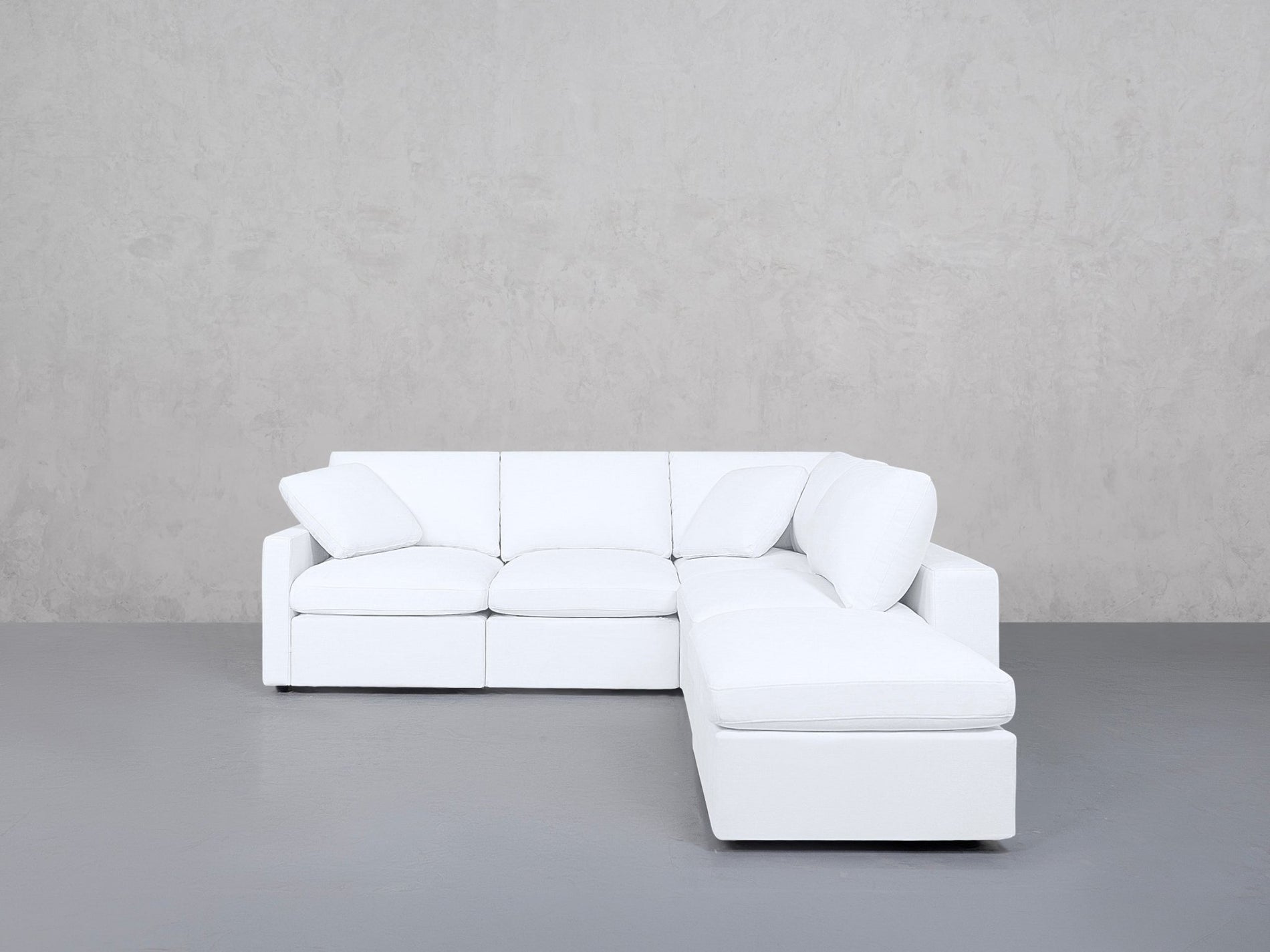 5-Seat Modular Corner Right Lounger Sectional (Thin Arms)