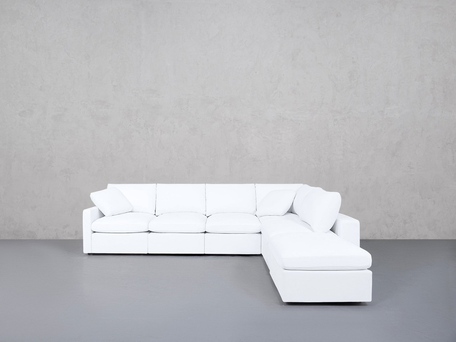 6-Seat Modular Corner Right Lounger Sectional (Thin Arms)
