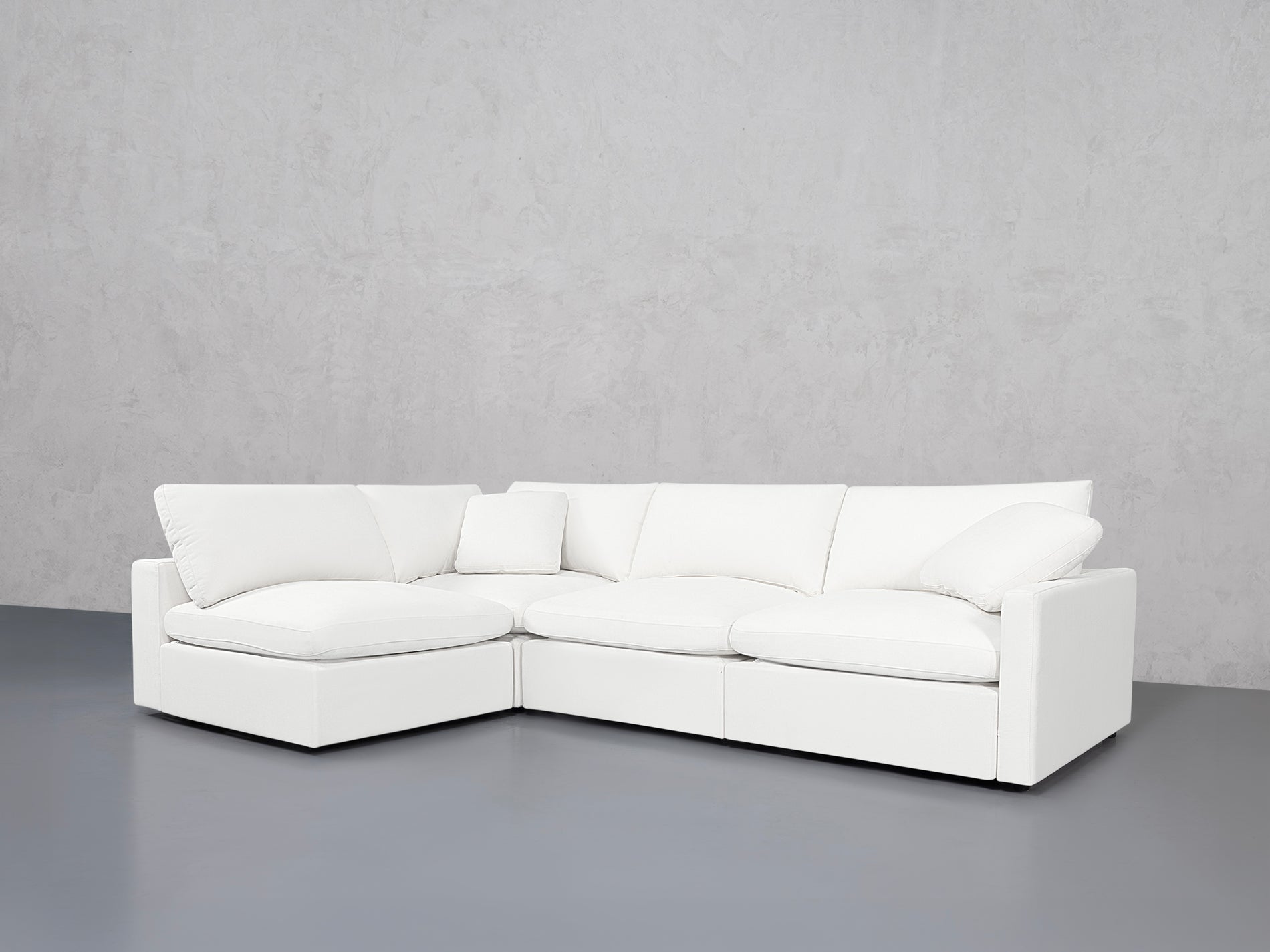 4-Seat Modular Open Corner Sectional (Thin Arms)