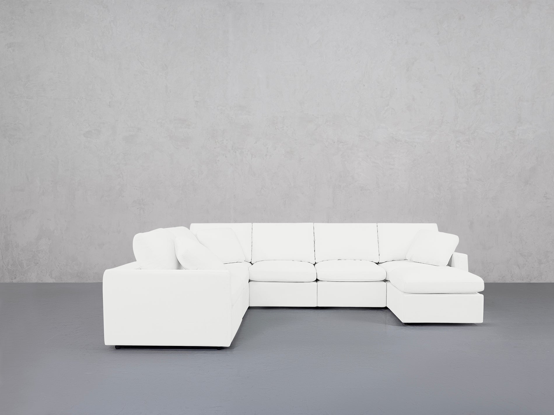 7-Seat Modular Chaise Corner Sectional (Thin Arms)