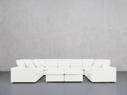 9-Seat Modular U-Sectional with Double Ottoman (Thin Arms)