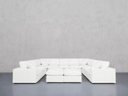 9-Seat Modular U-Sectional with Double Ottoman (Thin Arms)