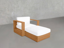 Armchair with Ottoman Teak Outdoor - 7th Avenue