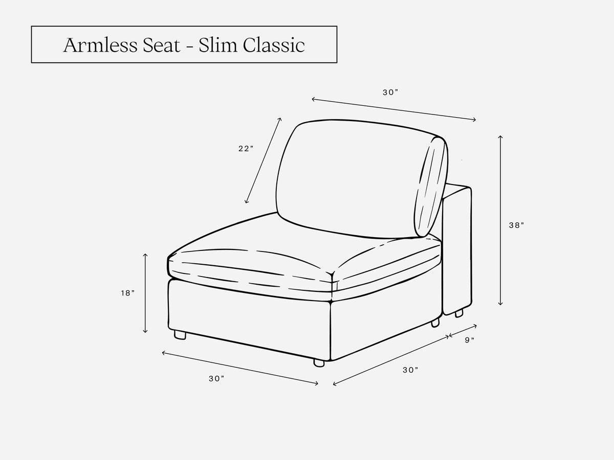 Armless Seat (Slim) - 7th Avenue