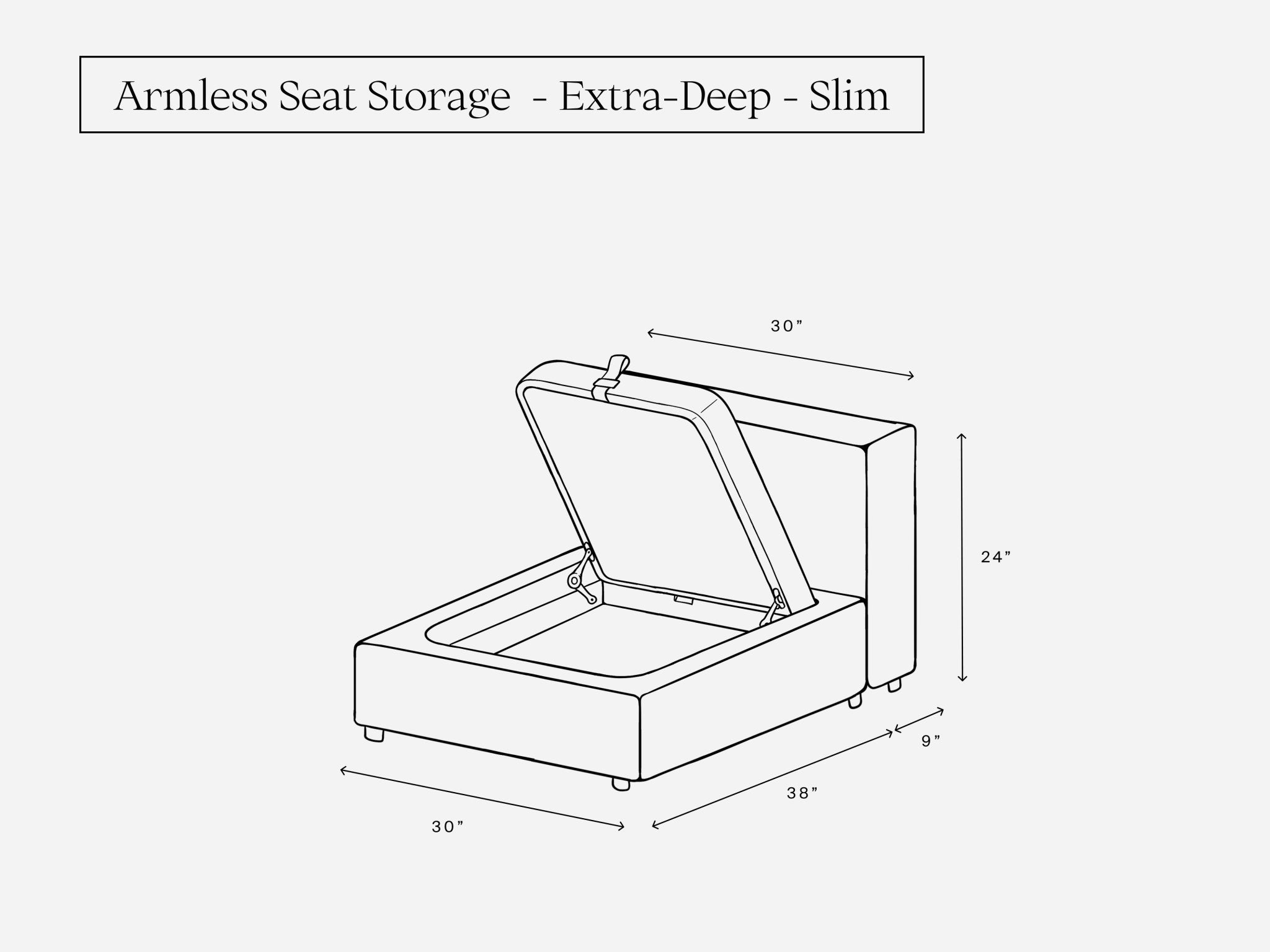 Armless Seat (Slim Storage) - 7th Avenue