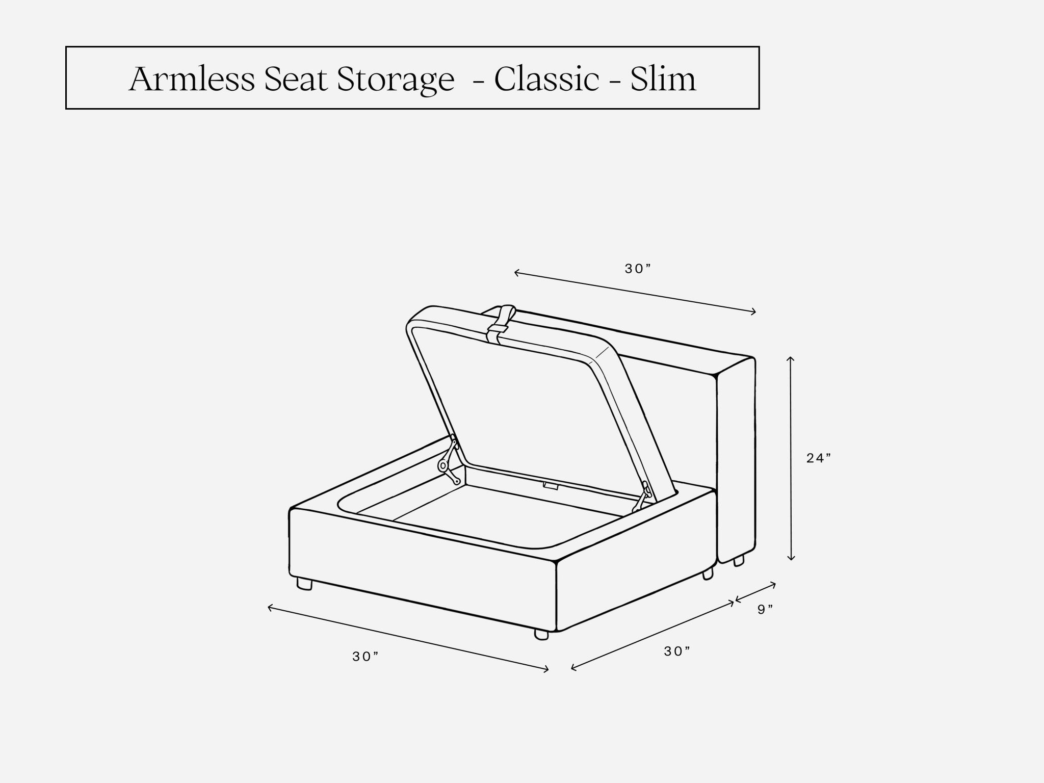 Armless Seat Storage Add - On - 7th Avenue