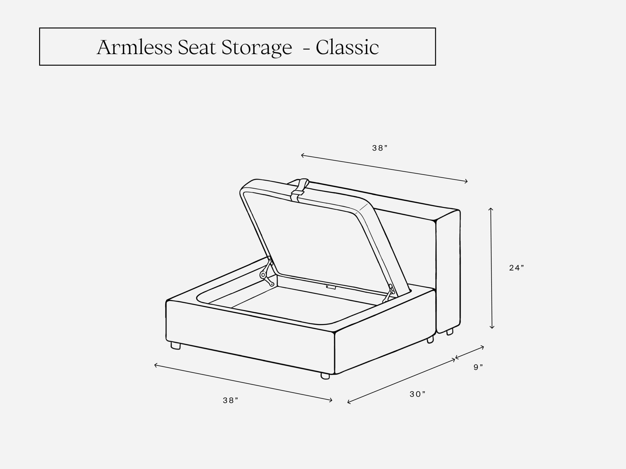 Armless Seat Storage Add - On - 7th Avenue